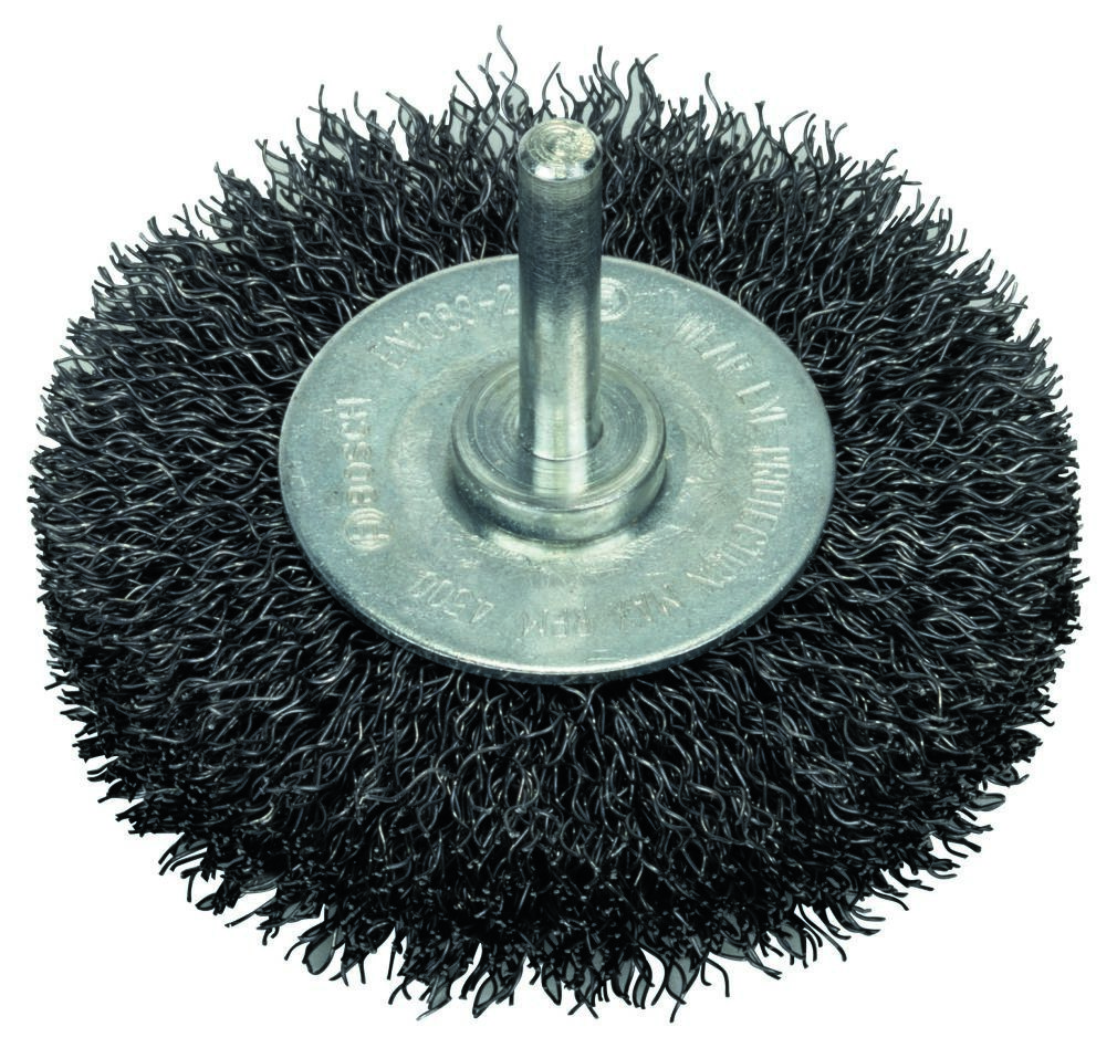 Perie disc Bosch Blue Accessories 2608622053, 75 mm, tijă ondulată de 6 mm
