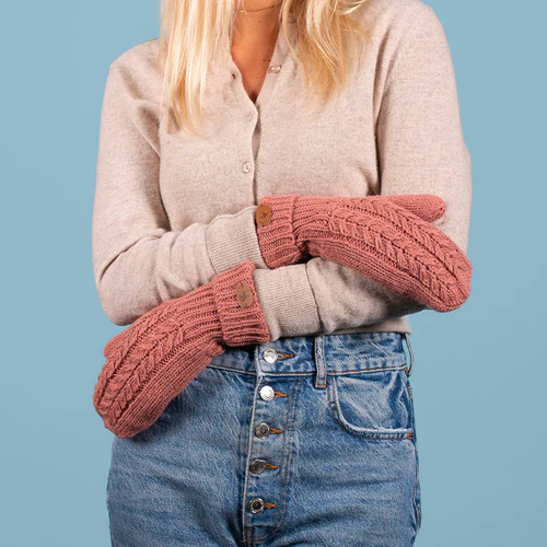 Moscow Mule Mittens, Old Rose