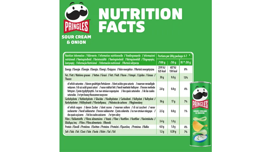 Pringles Chips Sour Cream & Onion 165 g