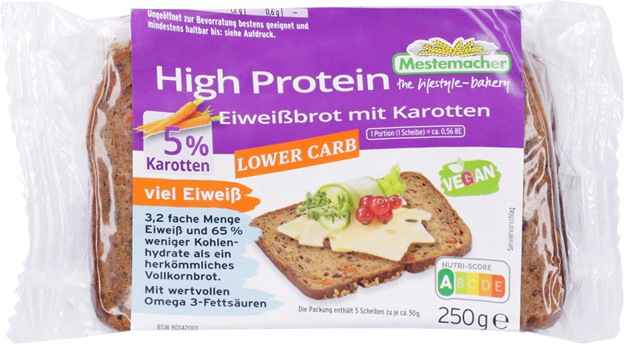 Mestemacher Eiweißbrot mit Karotten