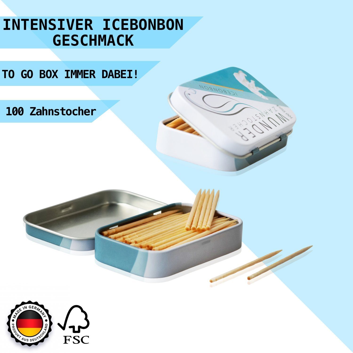 Perfekto24 Mundpflegecenter Wunder Zahnstocher mit Geschmack - 3er Bundle Eisbonbon