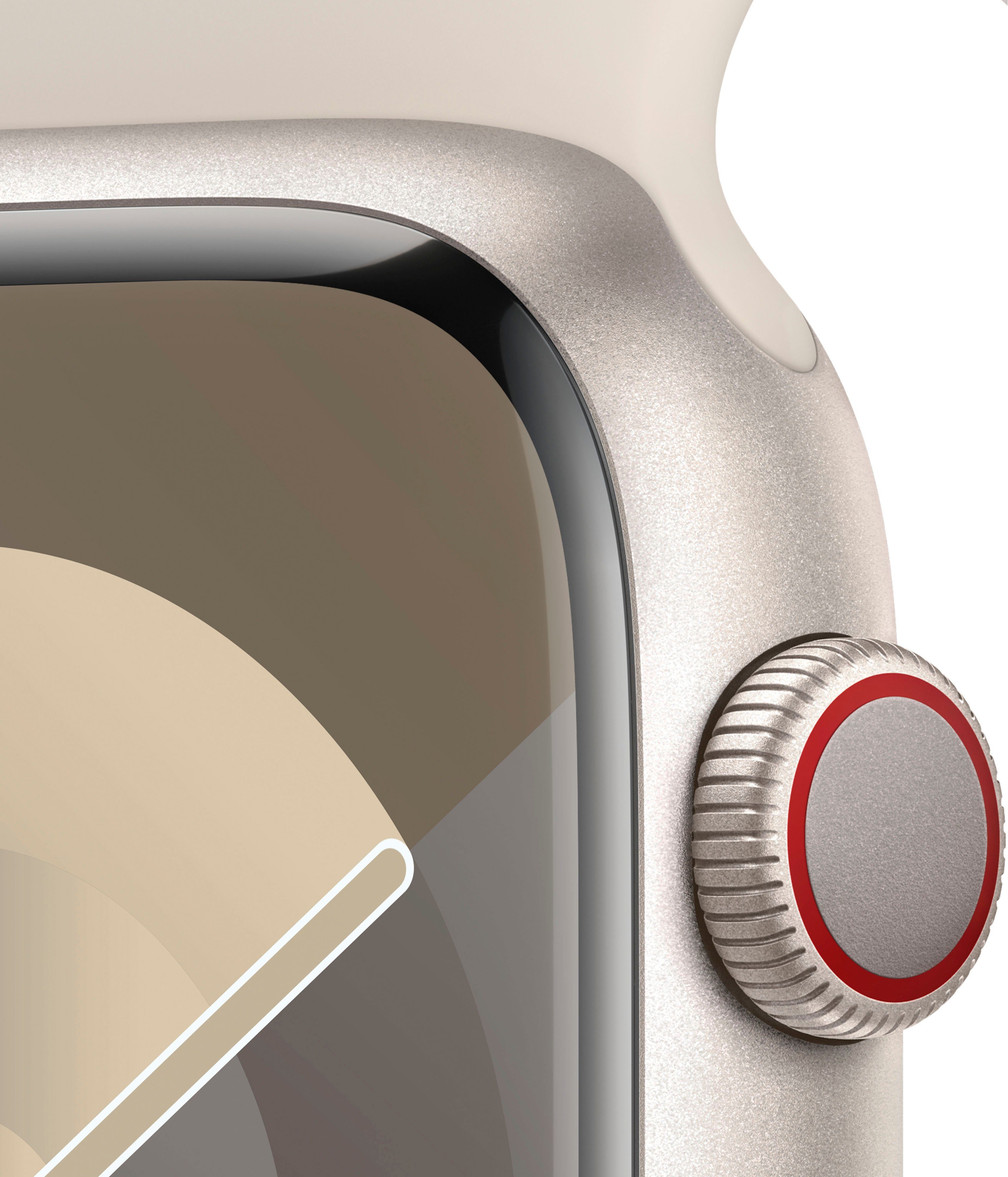 Apple Watch Series 9 GPS + Cellular 45mm Aluminium Smartwatch (4,1 cm/1,77 Zoll, Watch OS 10), Sport Band
