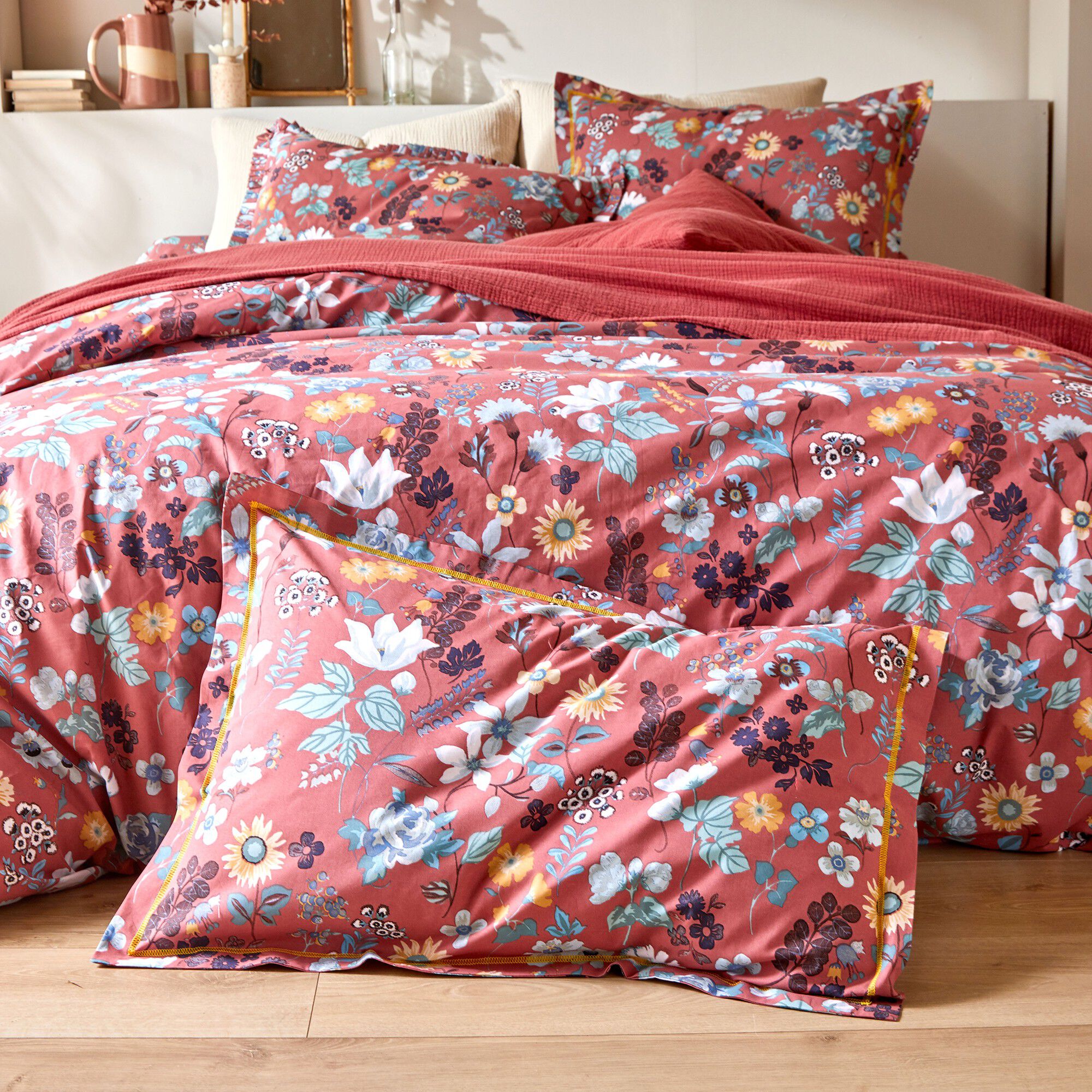 Linge de lit Kelly en coton imprimé floral