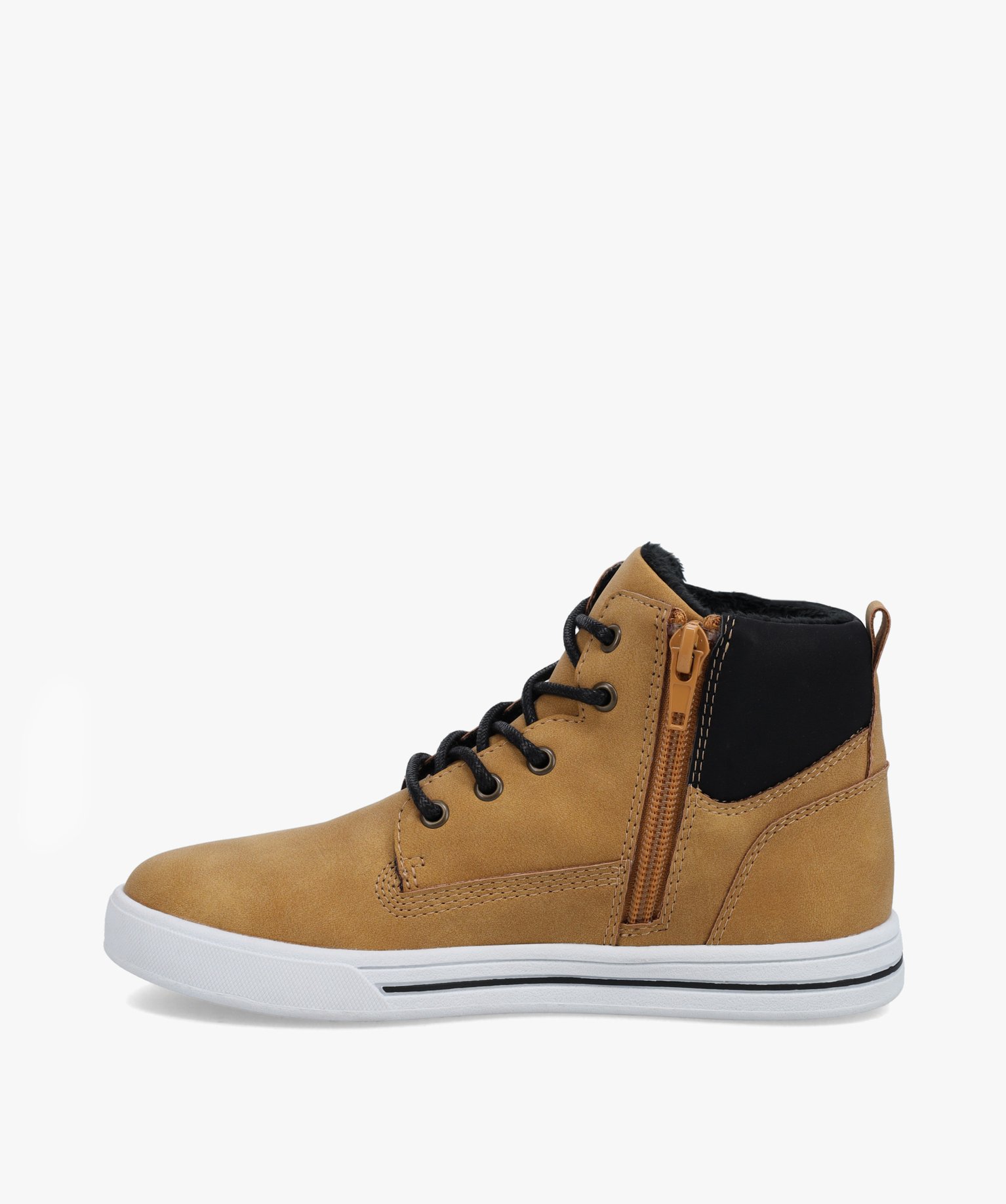 Boots fourrées Garçon en suédine unie camel | GEMO