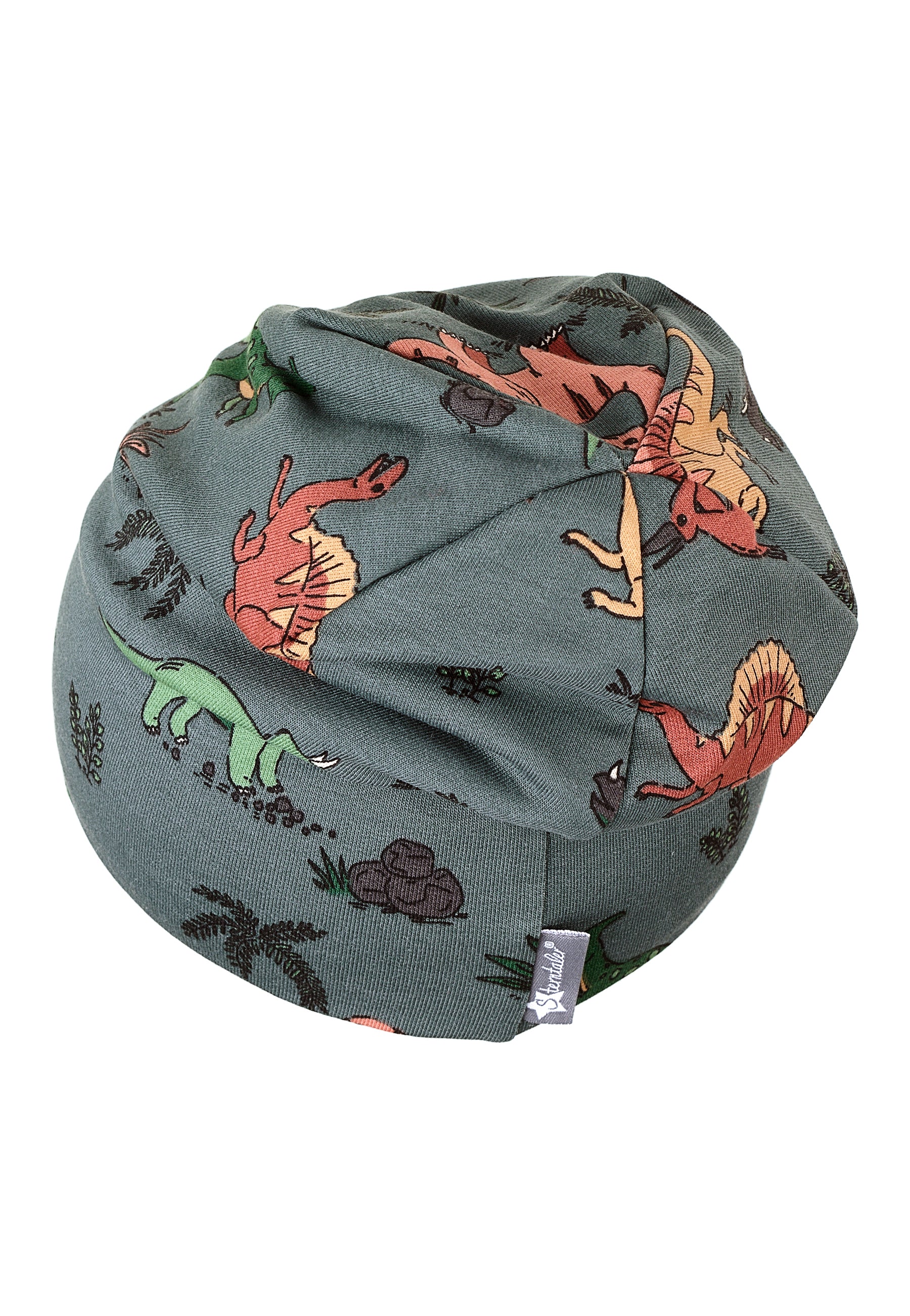 Slouch-Beanie aus Sweat mit Druck Dinos