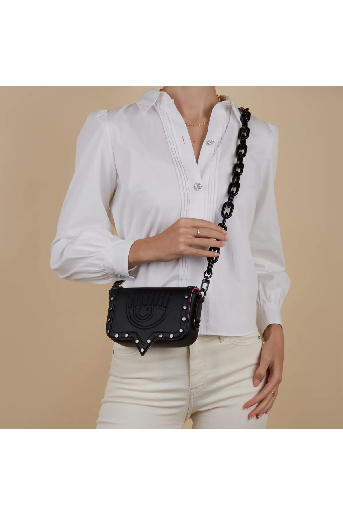 CHIARA FERRAGNI  Eyelike Damen Umhängetasche Schwarz 75sb4ba2-zs518-899