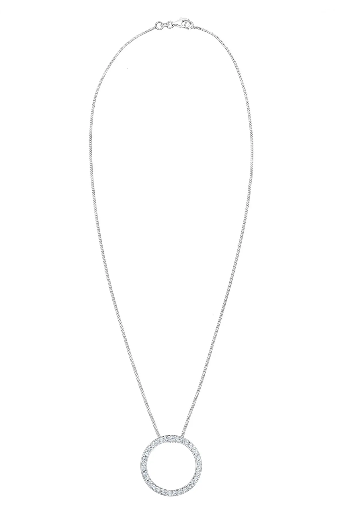 ELLI  Halskette Kreis Geo Trend Kristalle 925 Silber
