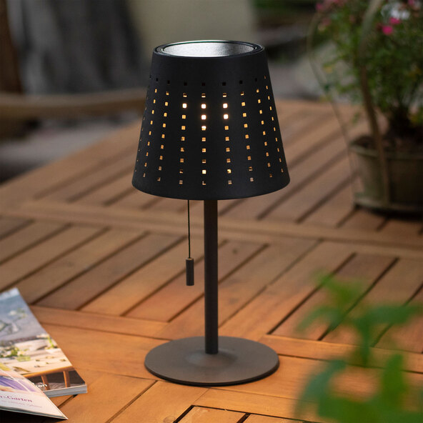 LED Akku-Solar-Tischleuchte Mandy, anthrazit