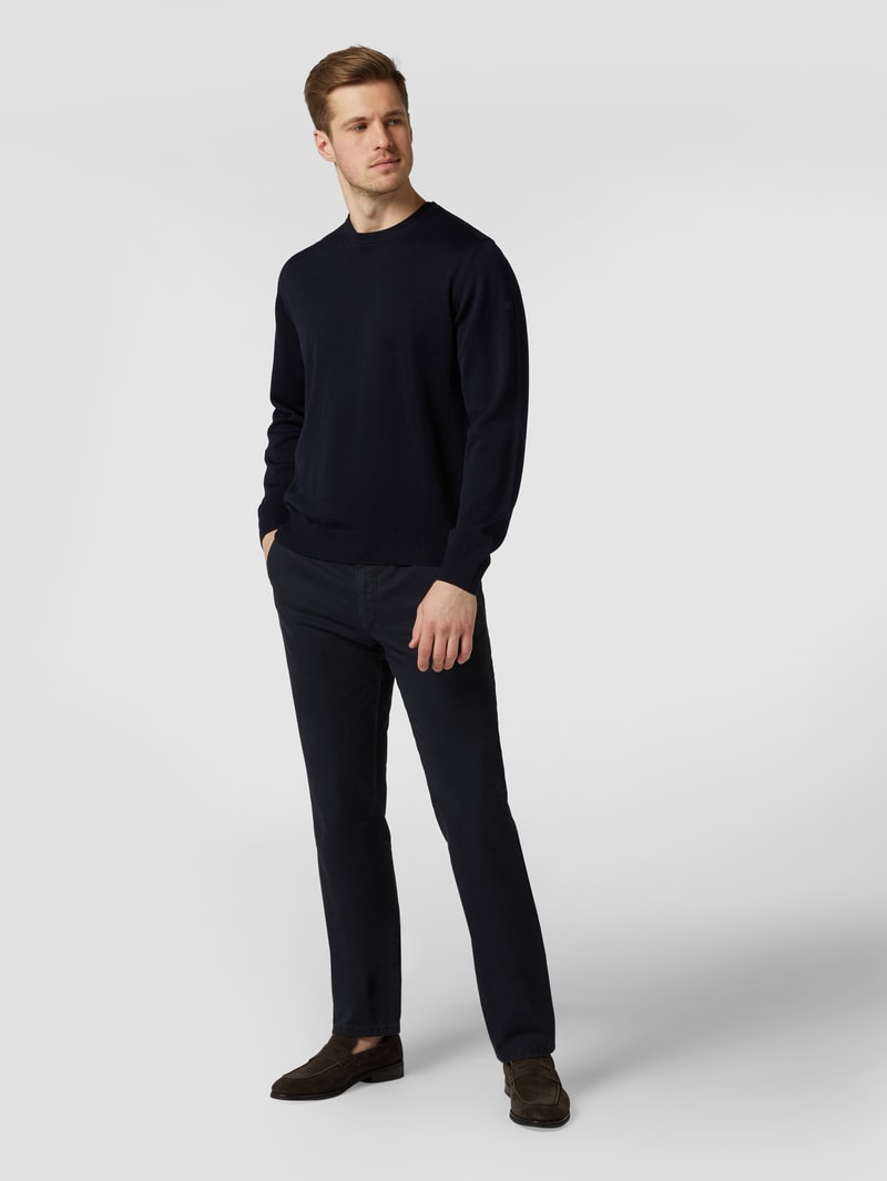 Pullover aus Schurwolle in marineblau