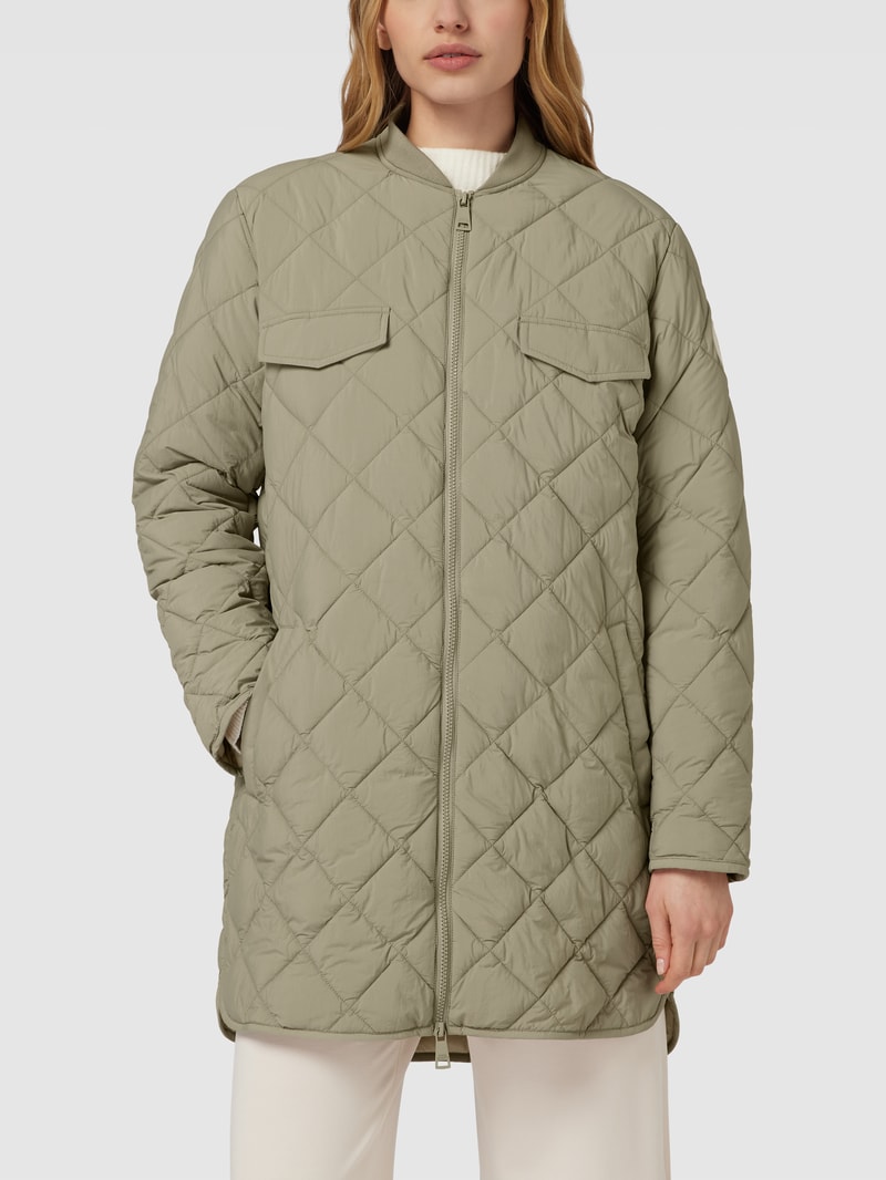Steppjacke mit Label-Patch in khaki