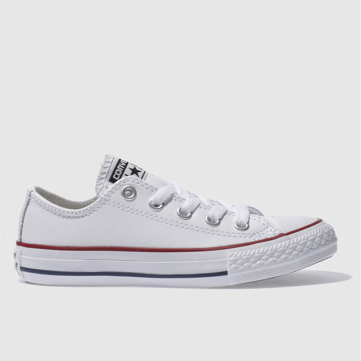 Converse vita och röda All Star Lo Junior-sneakers