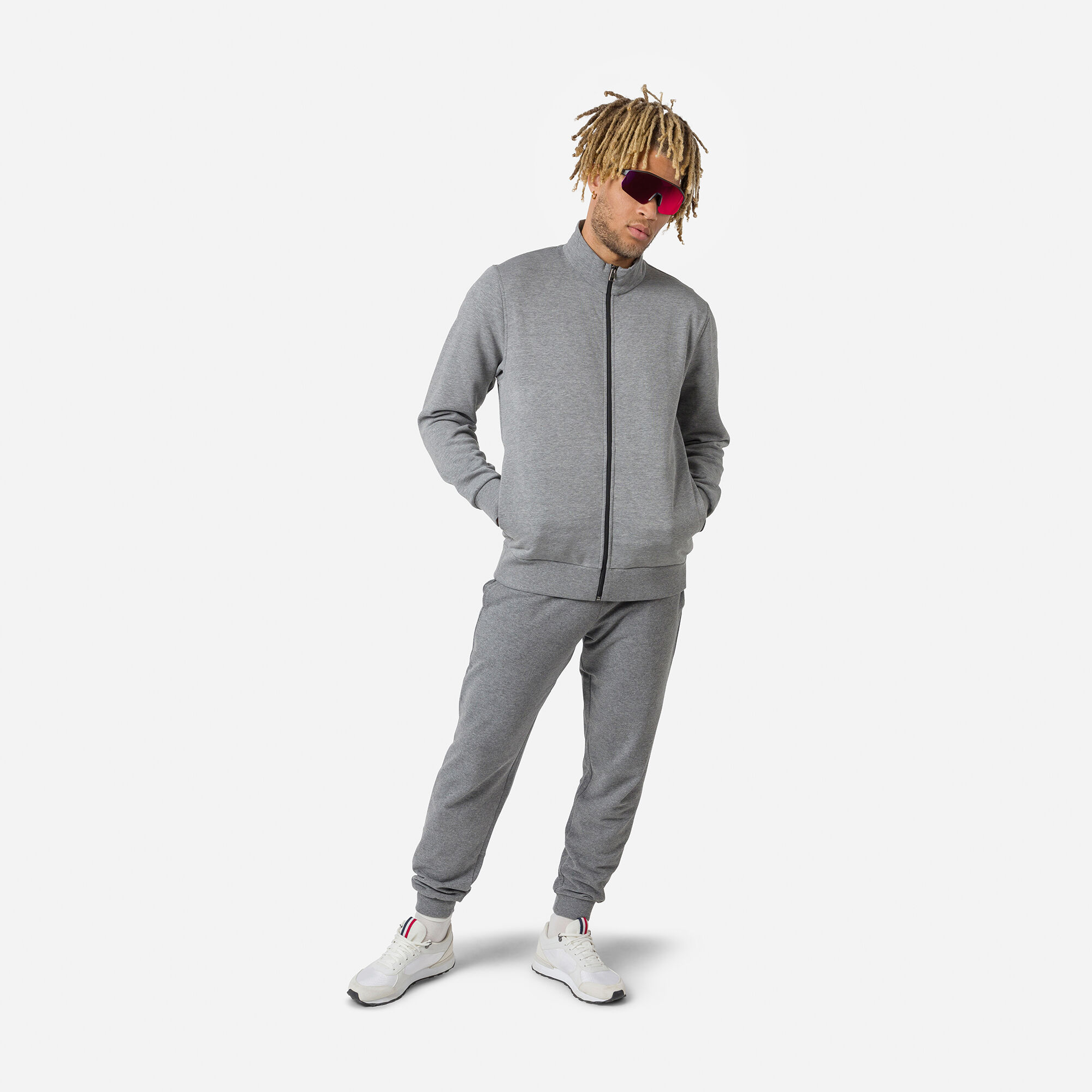 Sweat en coton zippé Logo Homme