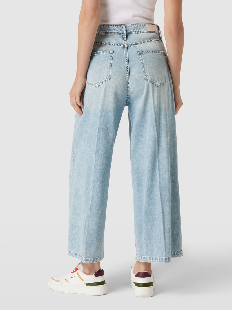 Jeans-Culotte mit Eingrifftaschen in hellblau