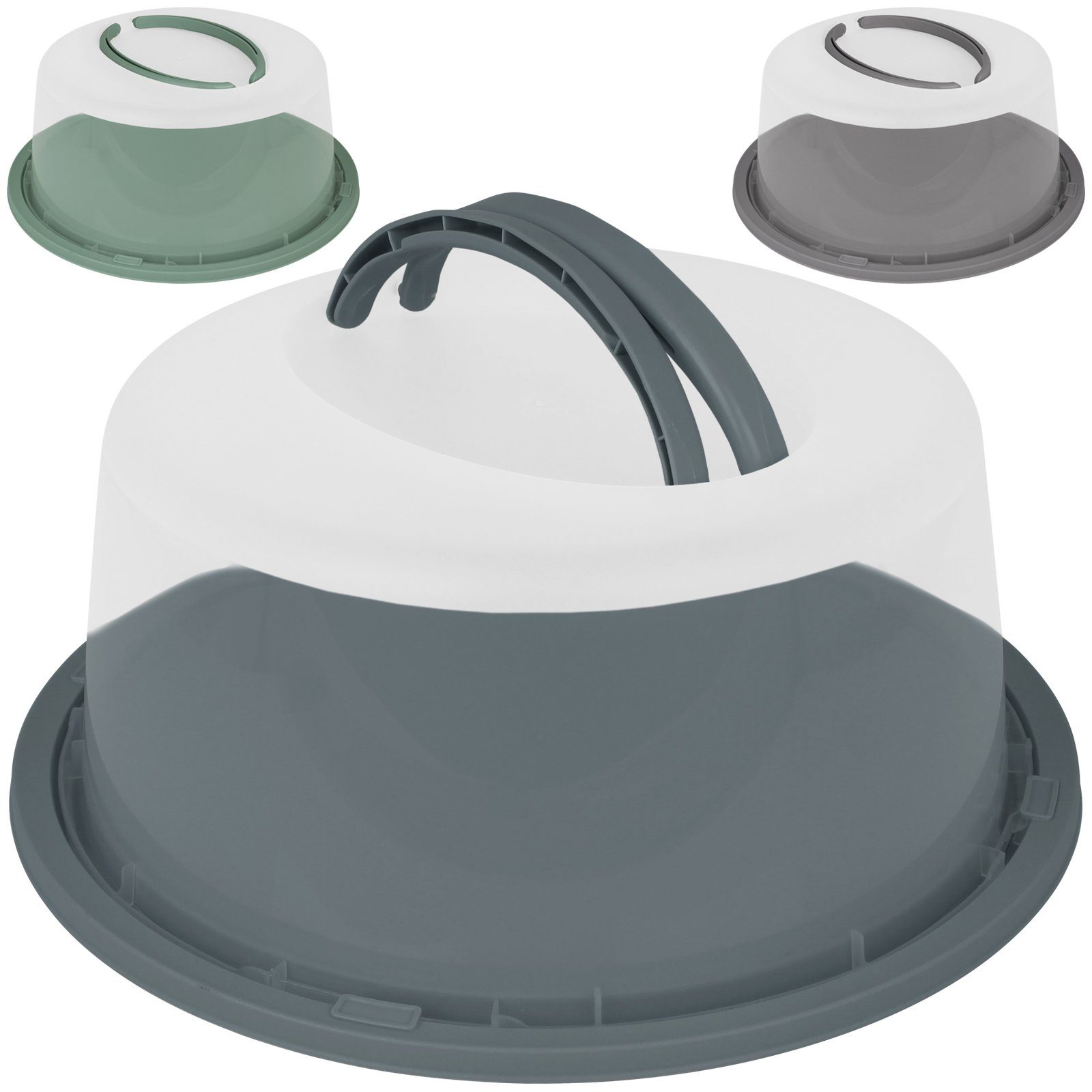 Koopman Kuchentransportbox Kuchenhaube 33x18cm Pastell Farbwahl Kuchenglocke Tortenbox, Tortenbutler Transport Container Tortenbehälter Kuchen Torten