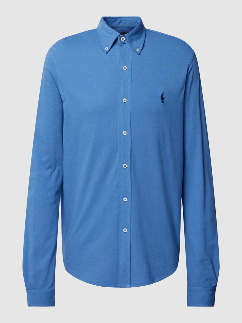 Slim Fit Freizeithemd mit Button-Down-Kragen in bleu