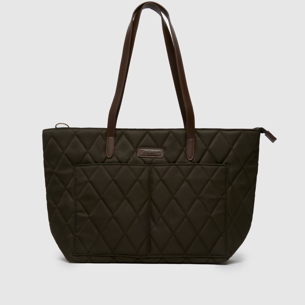 Barbour khaki quiltad tote-väska