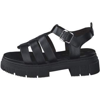 Tamaris Plateau Sandale in schwarz