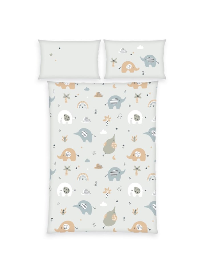 Baby Best® Bettwäsche Flanell 100 x 135 cm - Elepha in gruen,bunt günstig kaufen onesize