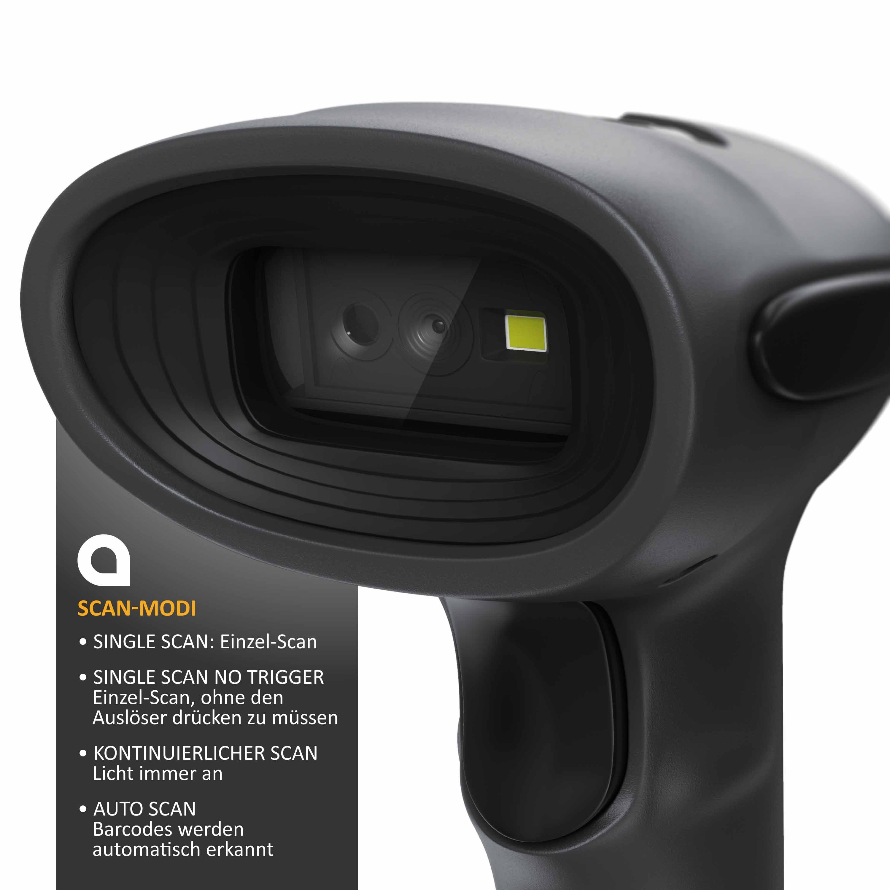 Aplic Handscanner, (USB Barcode Scanner kabelgebunden, 1D und 2D, Single Scan & Auto Scan)