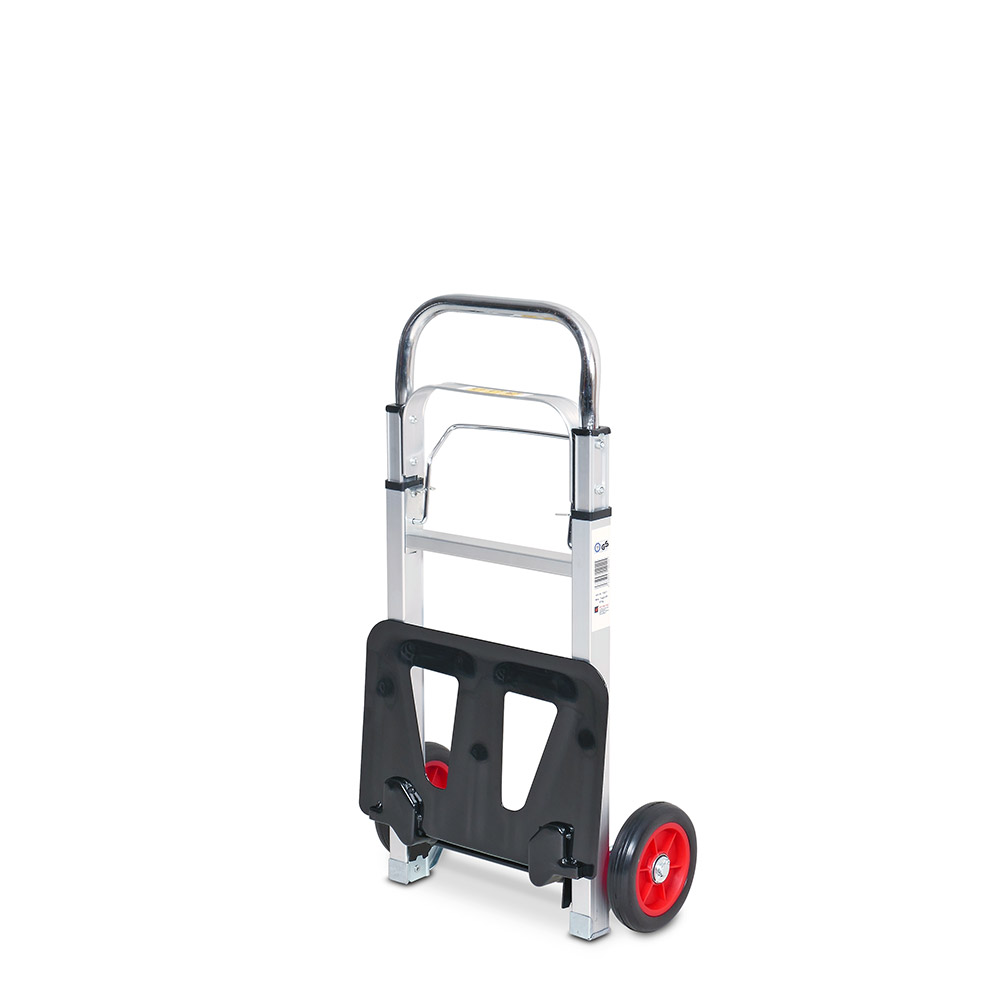 BRB Zusammenschiebbare Aluminium Transport- und Sackkarre, BxTxH 400x400x1080 mm, Tragkraft 90 kg