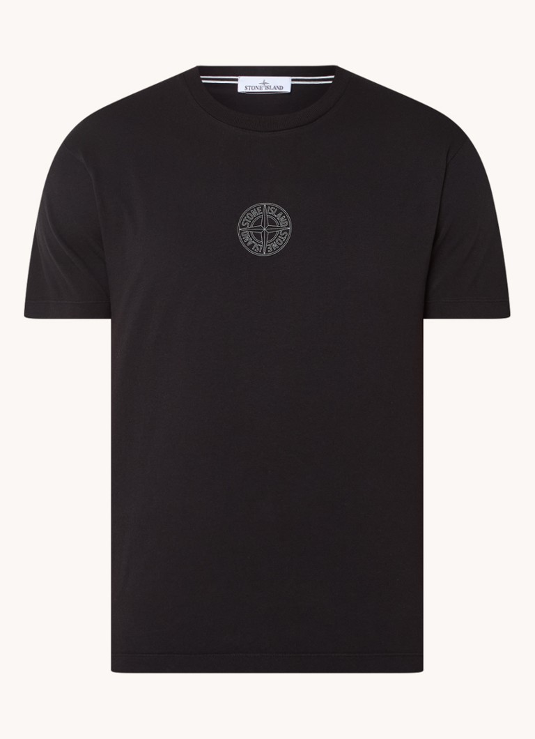 Stone Island 2NS92 T-krekls ar logotipu un apdruku aizmugurē
