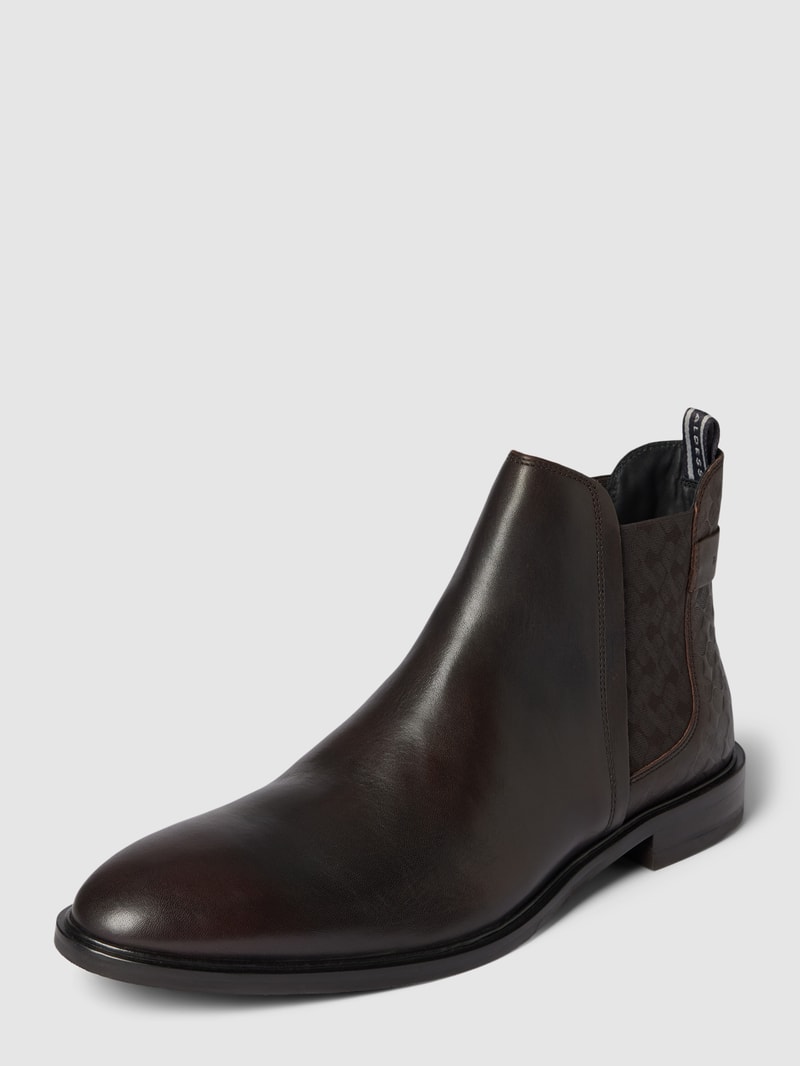 Chelsea Boots mit rückseitiger Prägung Modell 'Samuel' in mittelbraun