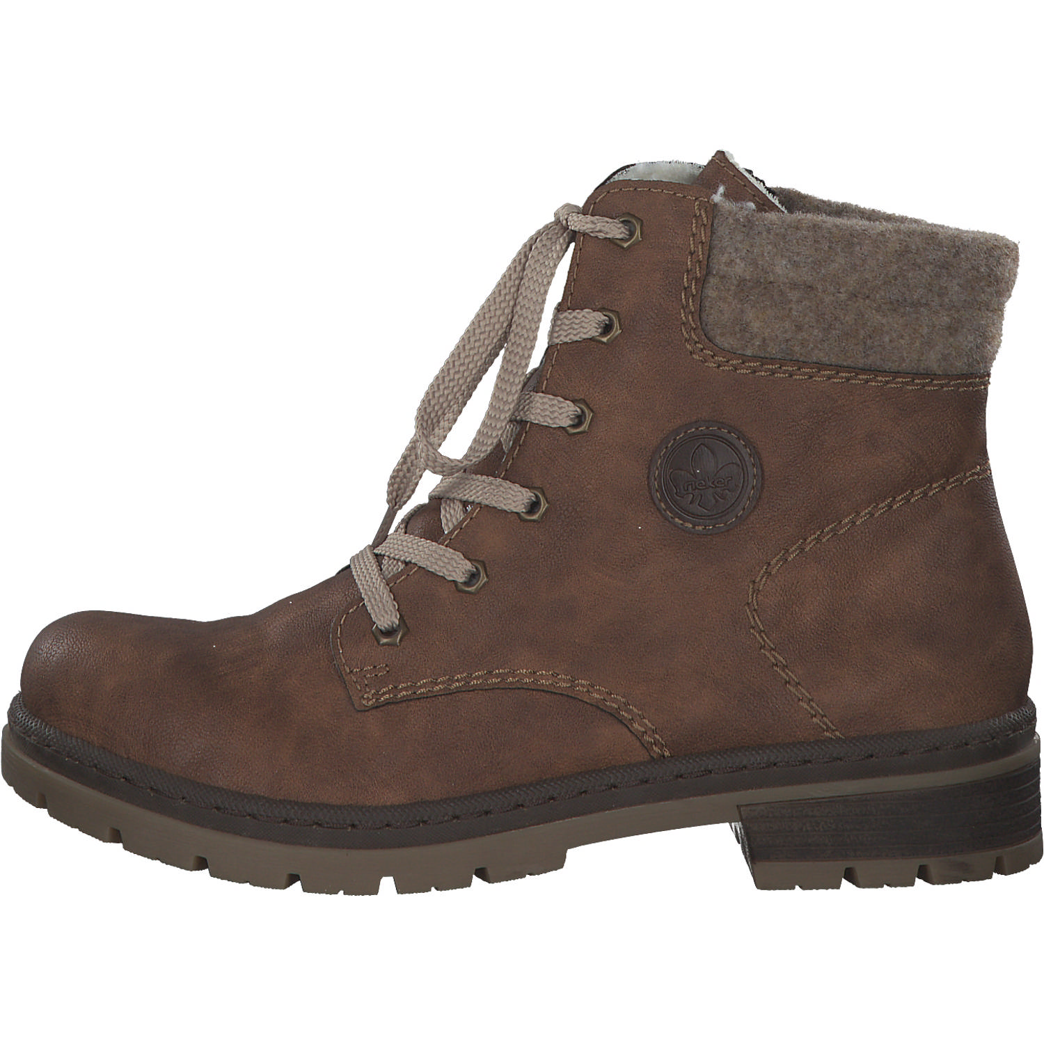 Rieker Y7428, Schnürstiefel, Damen, nuss-anik/kastanie/wood