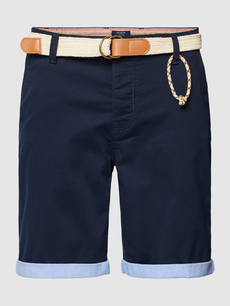 Chinoshorts mit französischen Eingrifftaschen in dunkelblau
