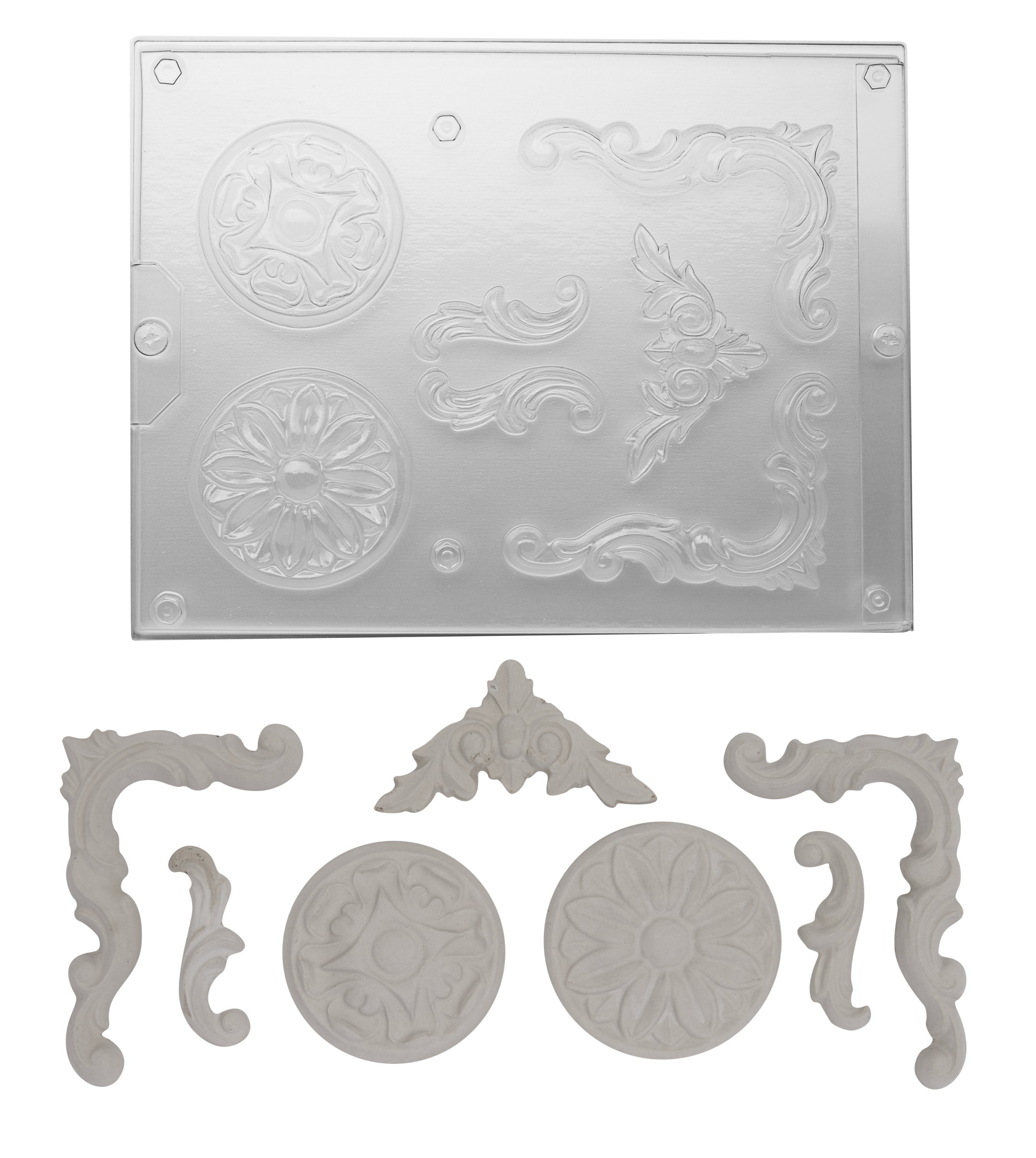 efco Modellierwerkzeug Gießform Ornamente, 7 Teile