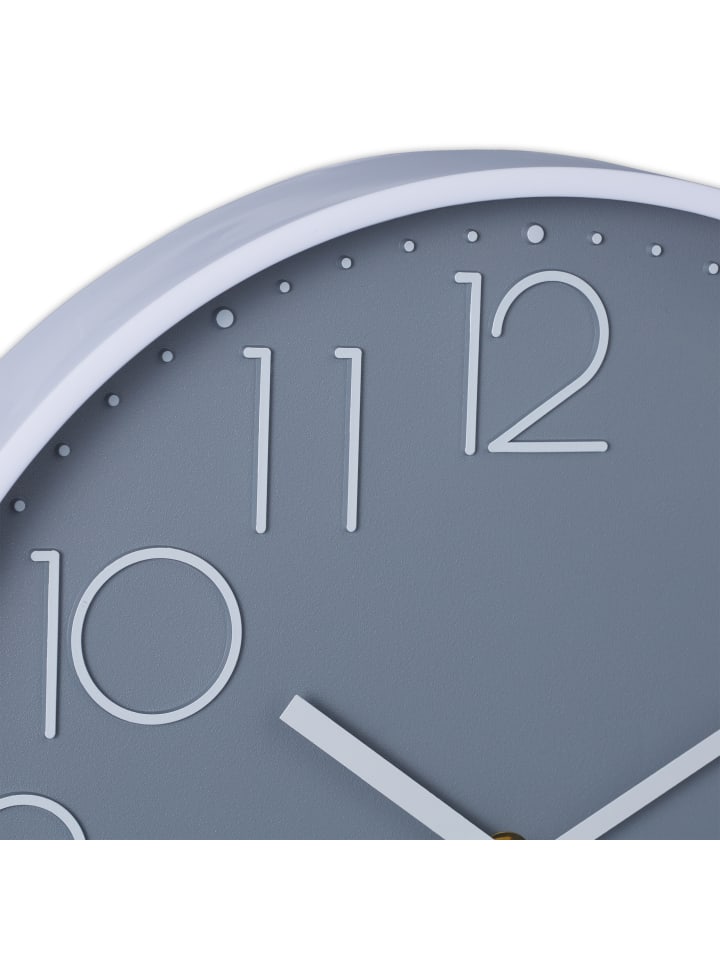 relaxdays Wanduhr in Grau/ Weiß - Ø 30 cm günstig kaufen onesize