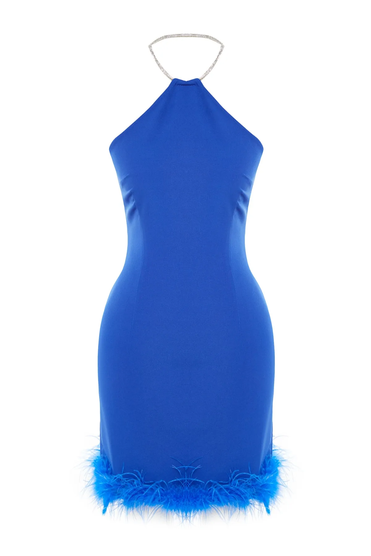 Trendyol Collection  Saks Tailliertes gewebtes Otriches Shiny Stone Abendkleid TPRSS23EL00255