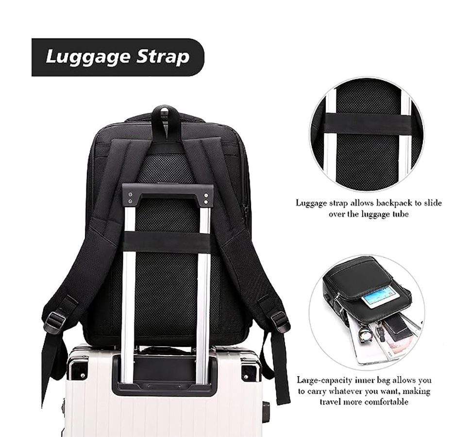 Diyarts Laptoptasche (Stilvoller Laptop-Rucksack, vielseitig und bequem), mit USB-Ladeanschluss, Diebstahlschutz und viel Stauraum