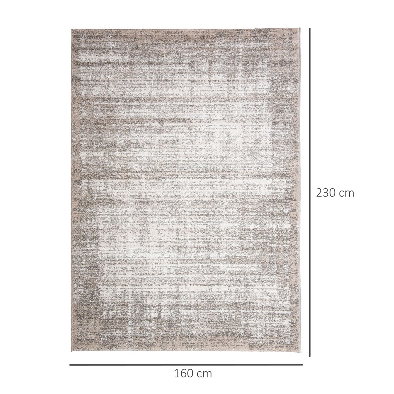 HOMCOM Teppich Kurzflor Beige 230 x 160 x 1 cm