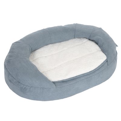 Hundebett Memory oval, grau-blau