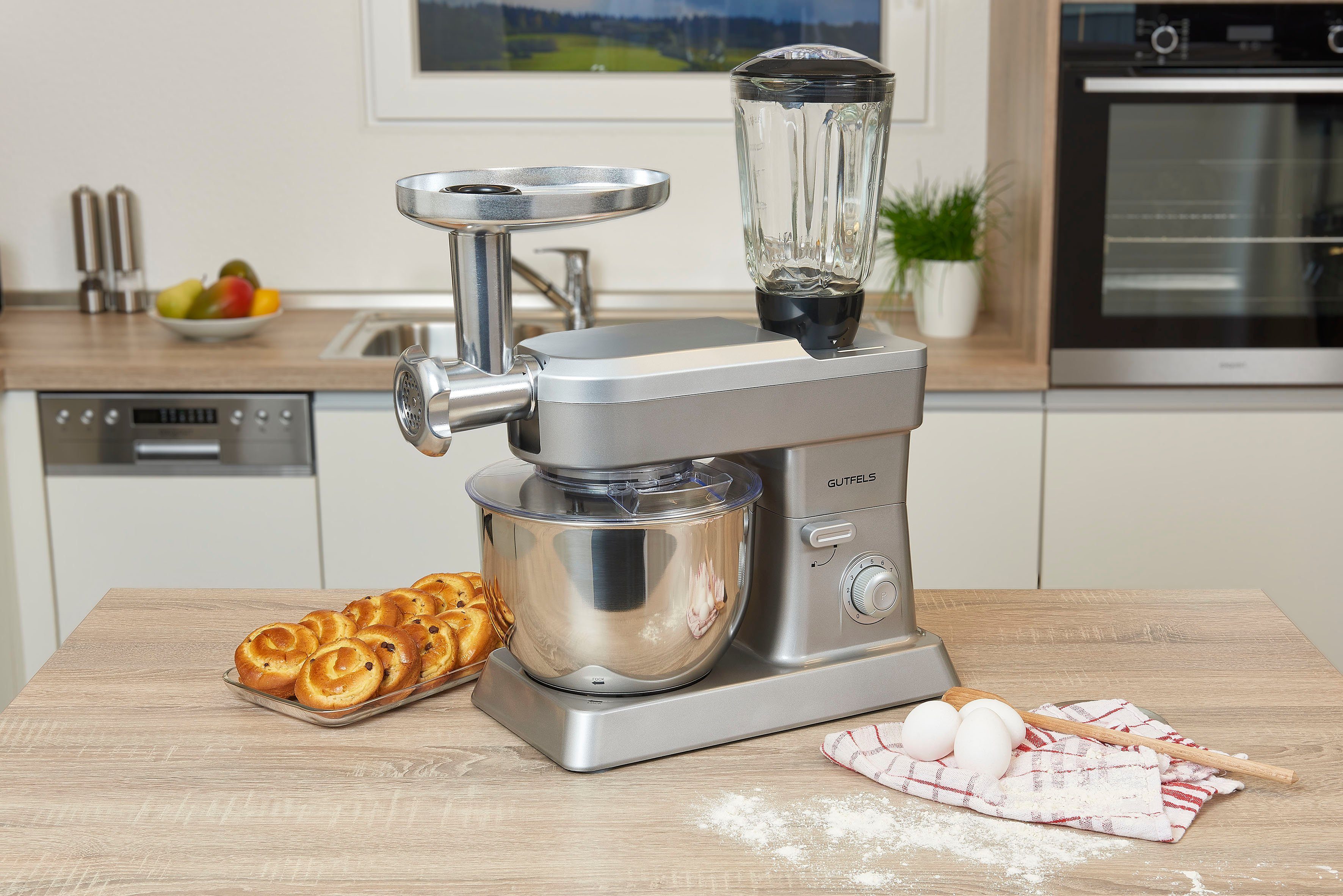 Gutfels Küchenmaschine KM 8101 si, 1200 W, 6,2 l Schüssel