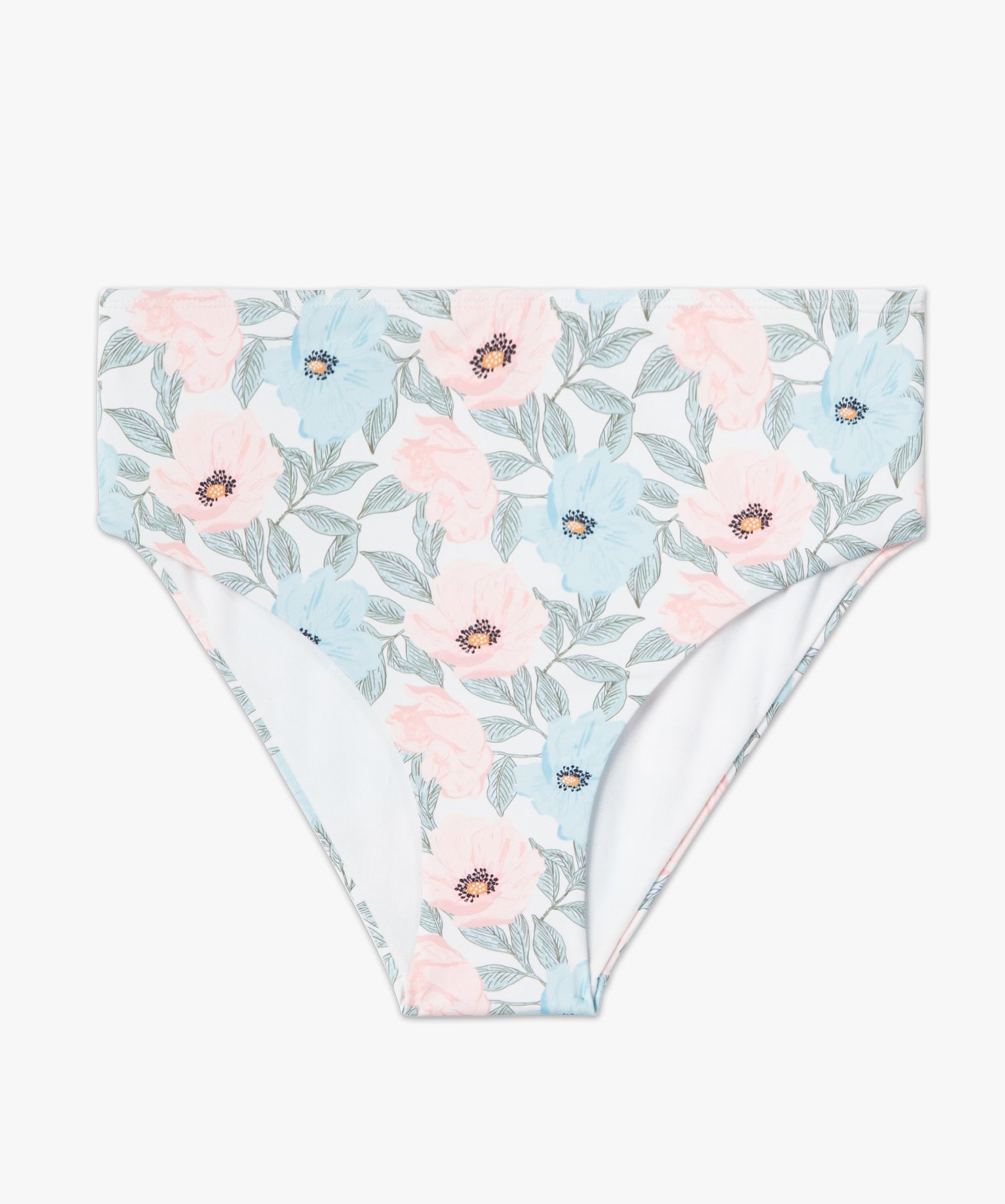 Bas de maillot de bain femme à motifs fleuris taille haute imprime | GEMO