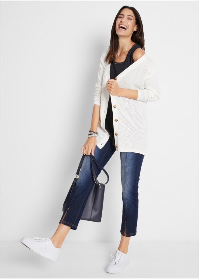 Nachhaltiges Long-Top mit Rundhals