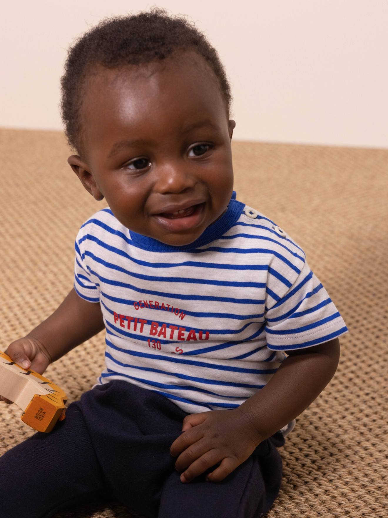 Petit Bateau Baby T-Shirt PETIT BATEAU, Bio-Baumwolle - weiß