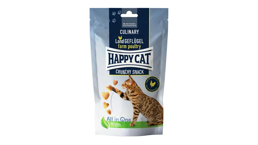 Happy Cat Katzentrockenfutter Culinary Crunchy Land-Geflügel 70 g