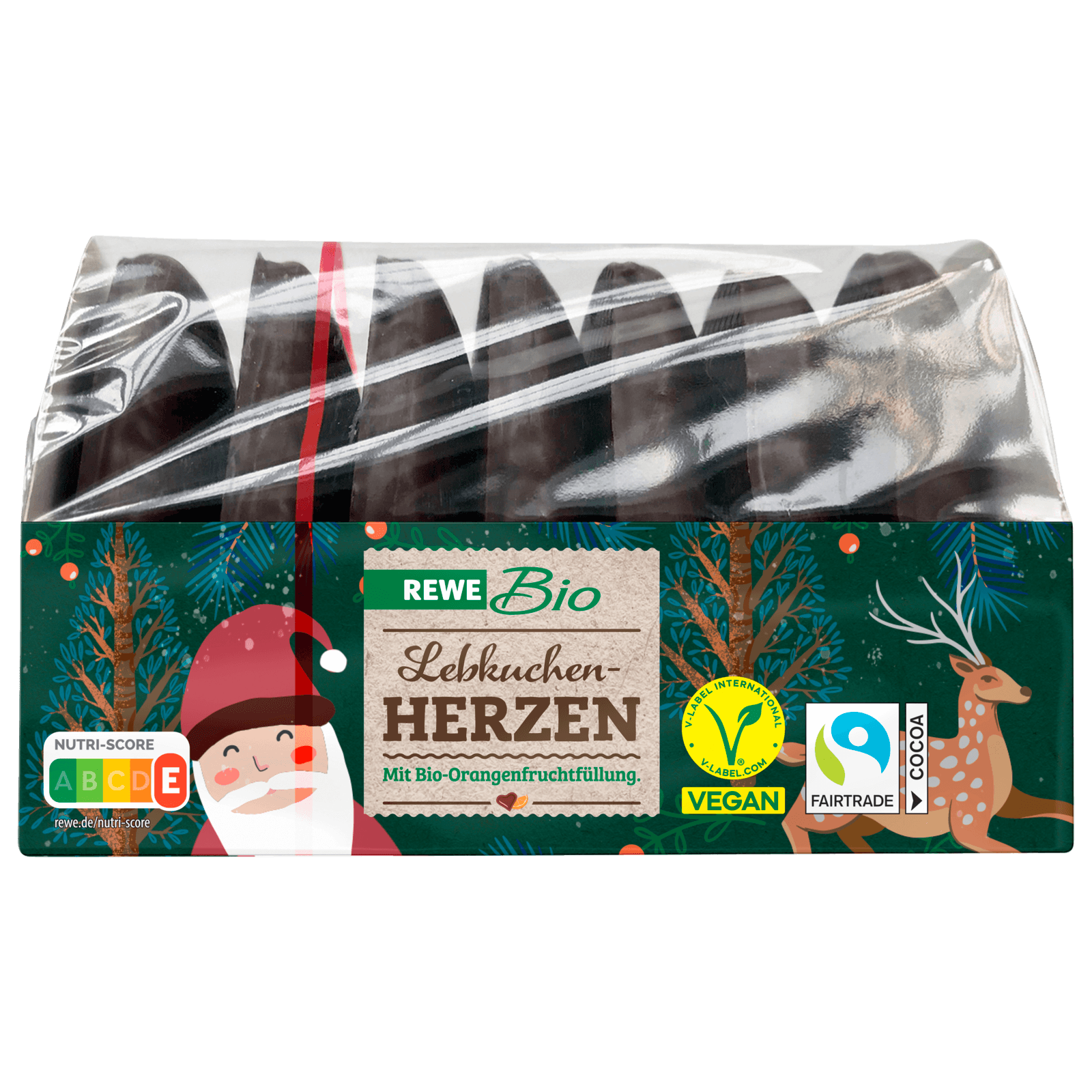 REWE Bio Weihnachts-Lebkuchen-Herzen vegan 240g