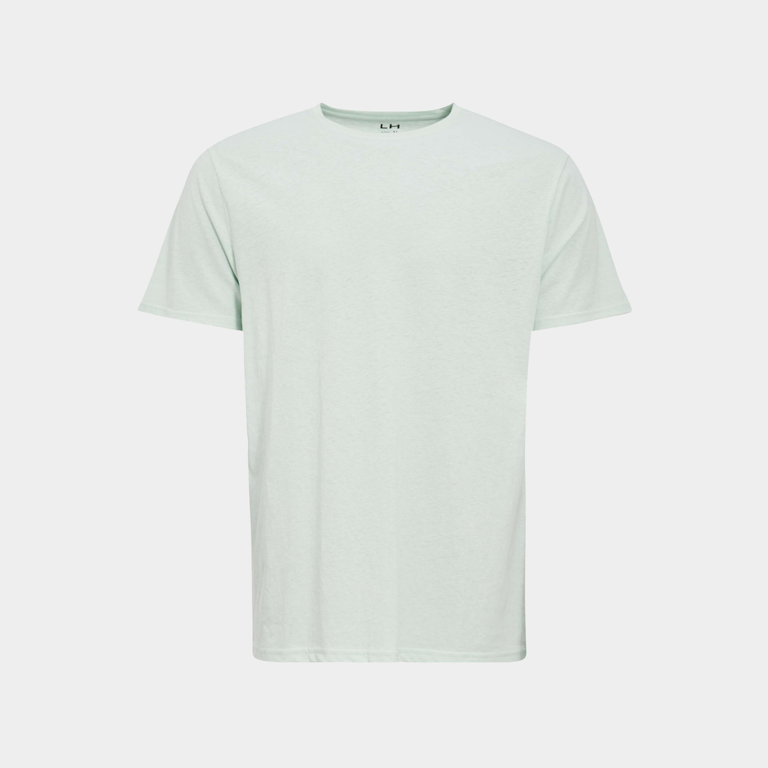 T-shirt manches courtes en mélange lin bleu clair homme | La Halle
