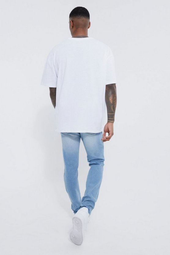 Skinny Stretch Jeans mit Riss am Knie