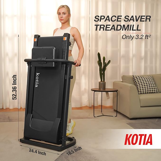 kotia Manual Treadmill Non Electric Treadmill with 10° Incline Small Foldable Treadmill for Apartment Home Walking Running (Mode GHN213)