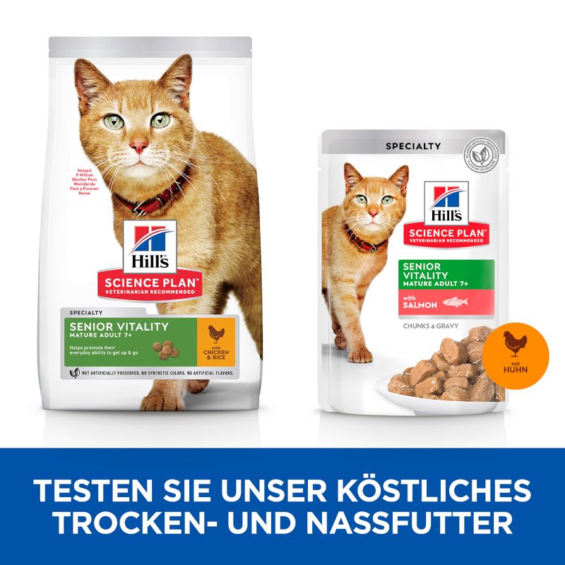Hill's Science Plan Mature Adult Senior Vitality mit Huhn & Reis zu TOP-Preisen