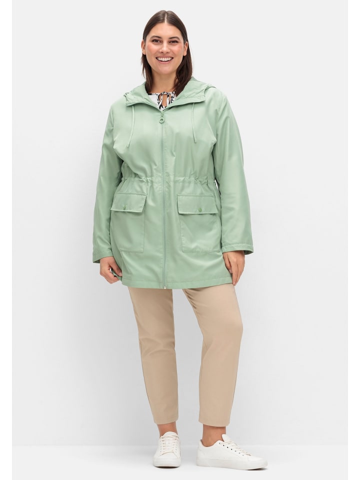 sheego Kapuzenjacke in eukalyptus günstig kaufen
