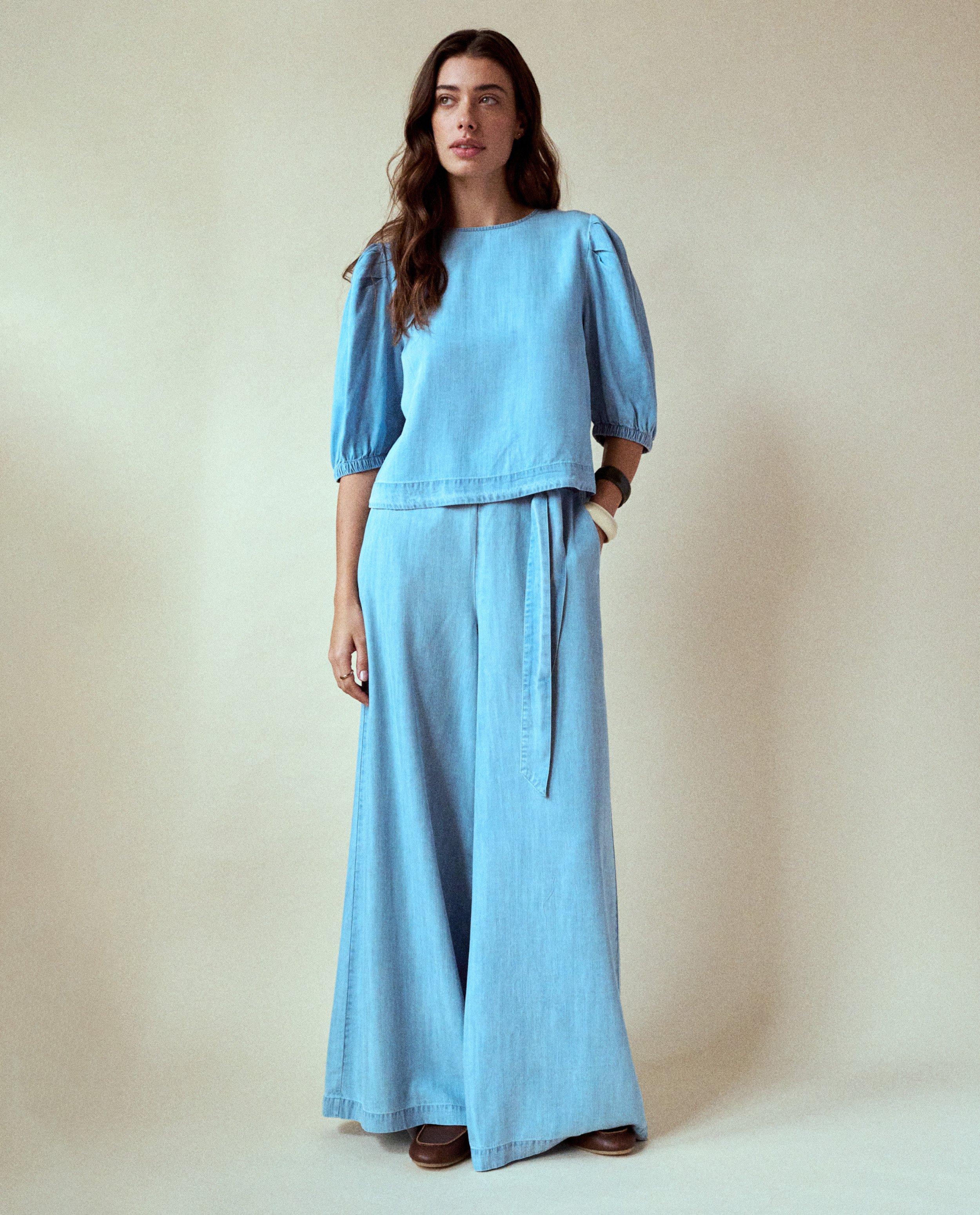 Thelma & Louise Plava bluza s traper izgledom svijetloplave boje