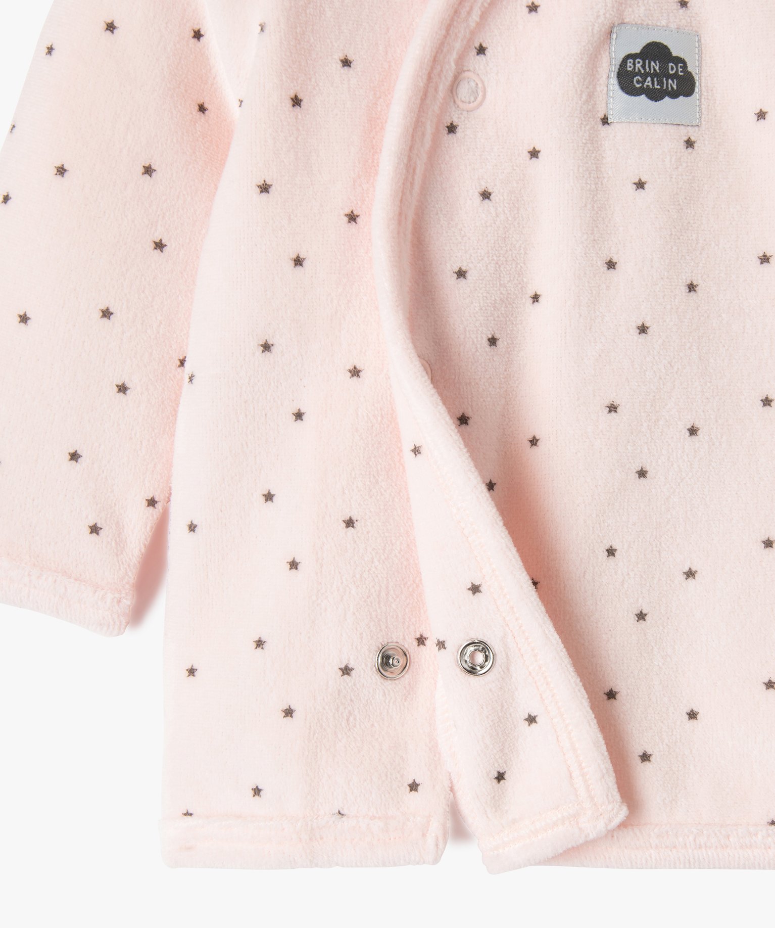 Pyjama 2 pièces en velours à motif étoiles bébé rose | GEMO