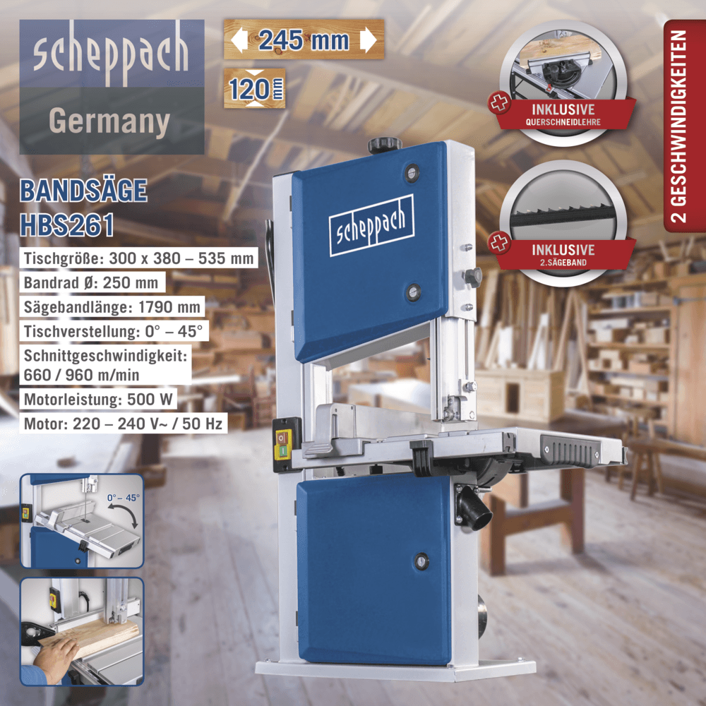 Scheppach Bandsäge HBS261