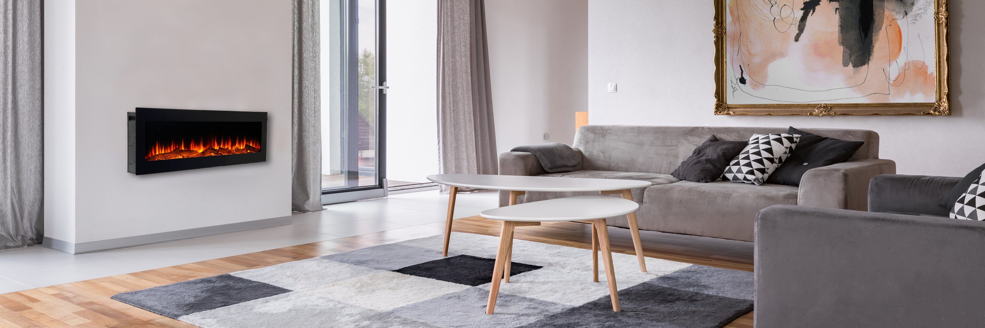El Fuego Elektrokamin Cortina Elektrokamin Wandkamin Einbaukamin 110cm El Fuego®, Thermostatsteuerung