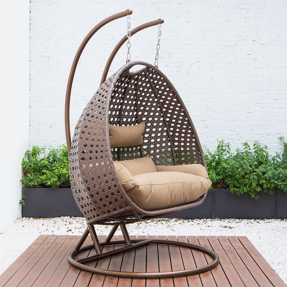 Home Deluxe Polyrattan Hängesessel TWIN - Braun